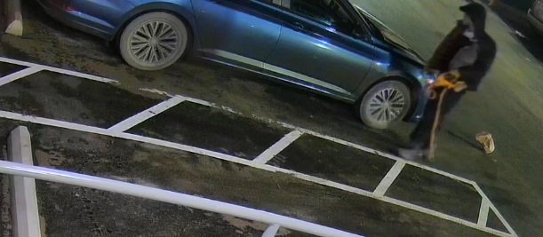 Photo of suspect associated to metallic blue BMW sedan