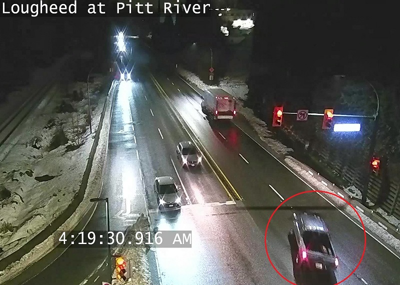 Camionnette suspecte sur l’autoroute Lougheed, près du chemin Pitt River