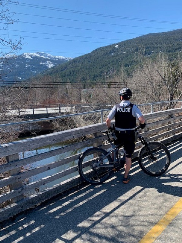 Photo of a Sea to Sky Whistler RCMP bicycle officer