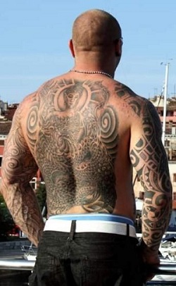 Tattoo, full back tattoo, Hindu style